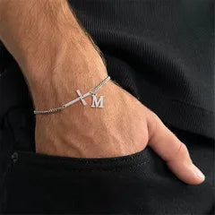 Men's Cross Curb Chain Bracelet