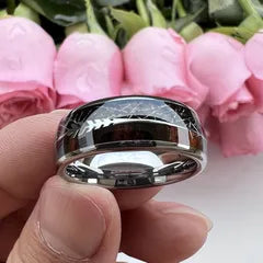 Men's Silver Geometric Turquoise Ring