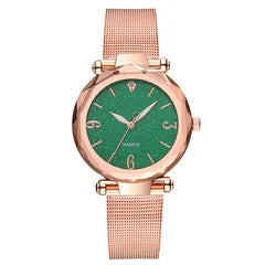 Rose Gold Green Dial Fashion Watch