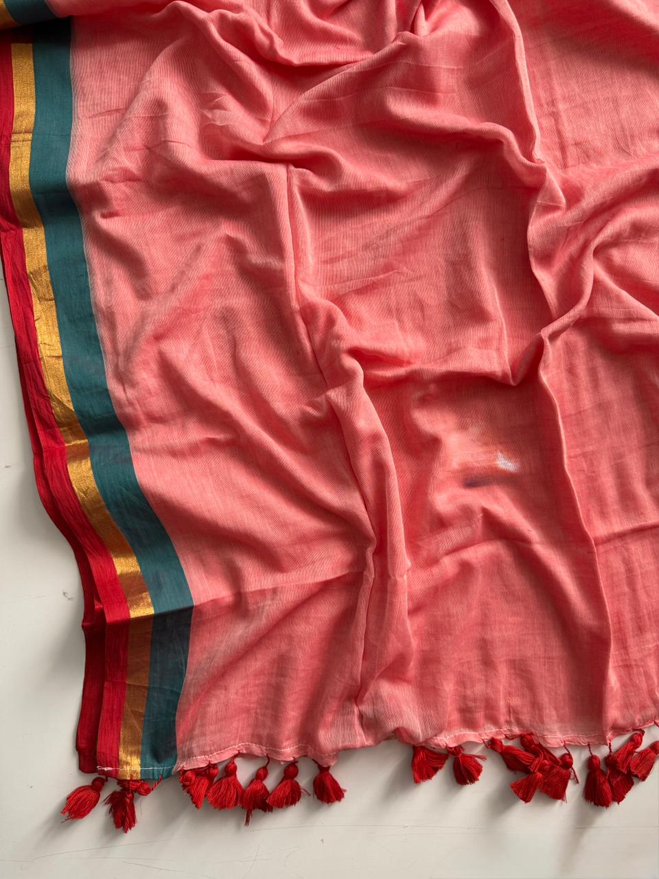 Premium Gajri Mulmul Cotton Saree Lightweight Summer Collection
