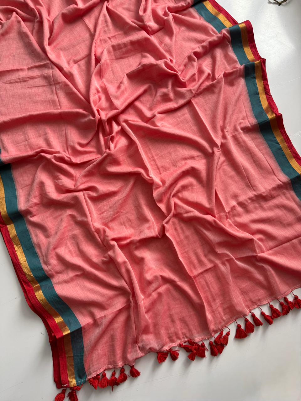 Premium Gajri Mulmul Cotton Saree Lightweight Summer Collection