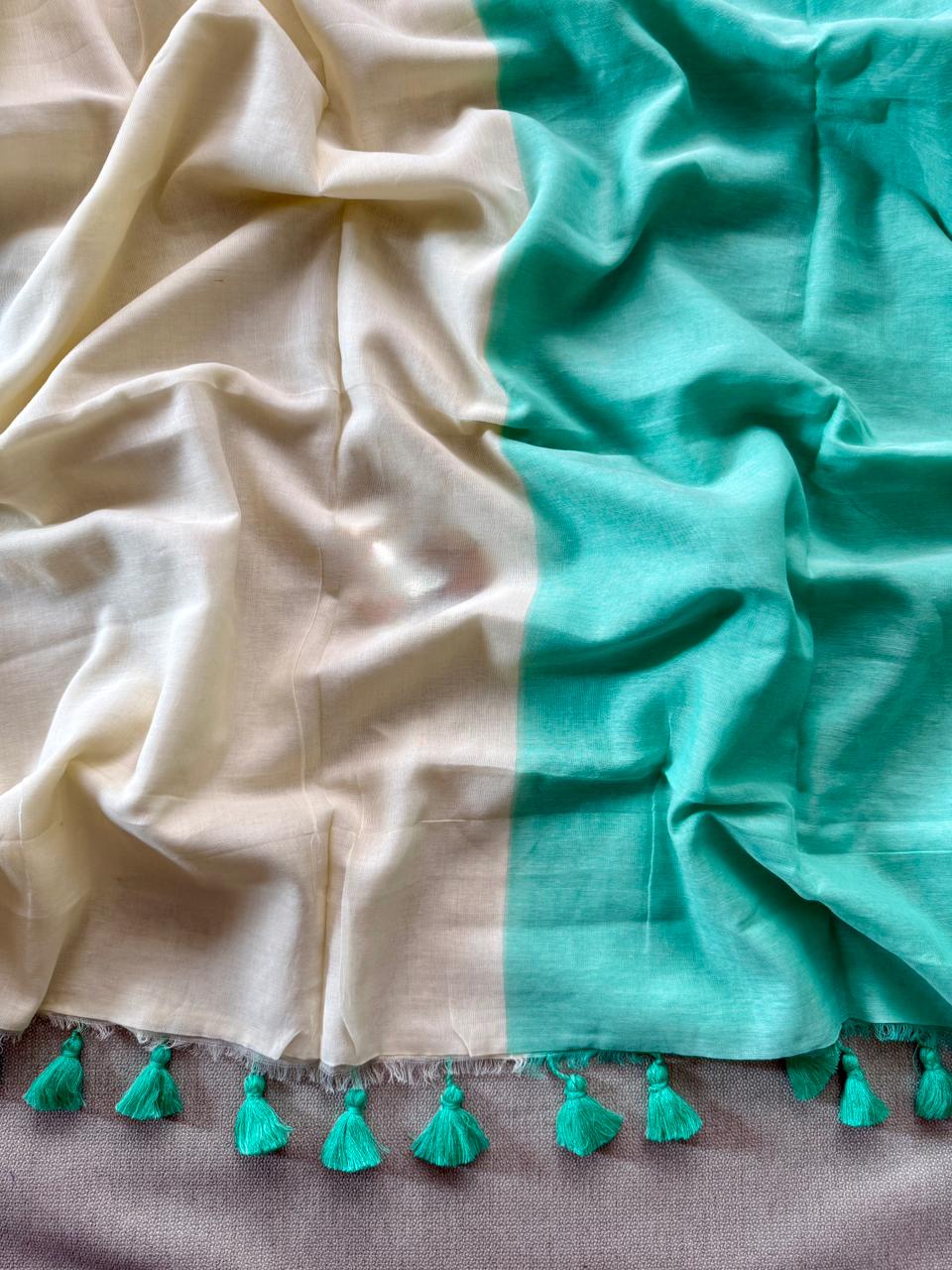 Stylish C Green Mulmul Cotton Saree Comfortable Casual Outfit