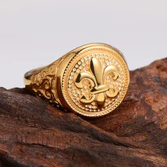 Men's Gold Ornamental Statement Ring