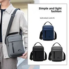 Men's Compact Nylon Crossbody Bag – Black