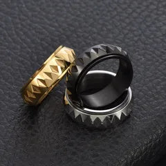 Men's Faceted Silver Fidget Ring