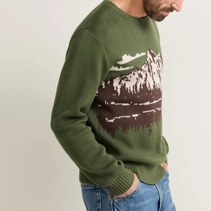 Ribbed Crew Neck Personalised Men's 100% Cotton Pullover Sweater With Logo