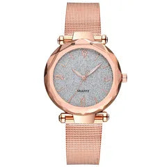Rose Gold White Dial Fashion Watch
