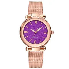 Rose Gold Purple Dial Fashion Watch