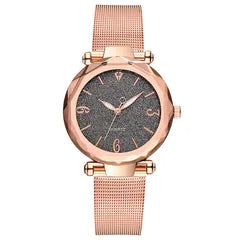 Rose Gold Charcoal Dial Fashion Watch