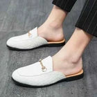 Men's White Summer Mule Loafers